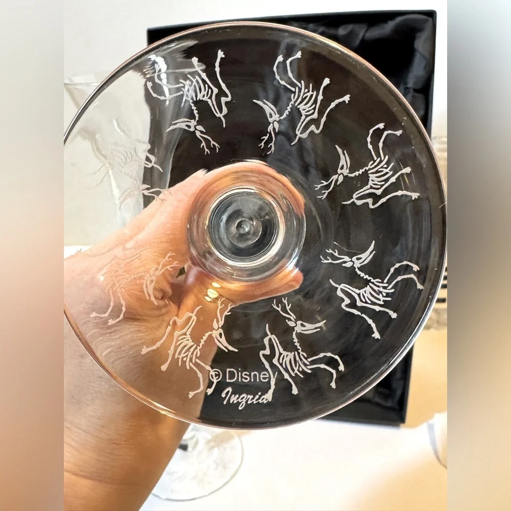 Rare Disney Gallery Nightmare Before Christmas Bohemian Crystal Champagne Flutes